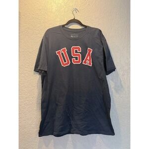 General Standard USA Graphic T-Shirt Mens XL Navy Blue Cotton Made in USA